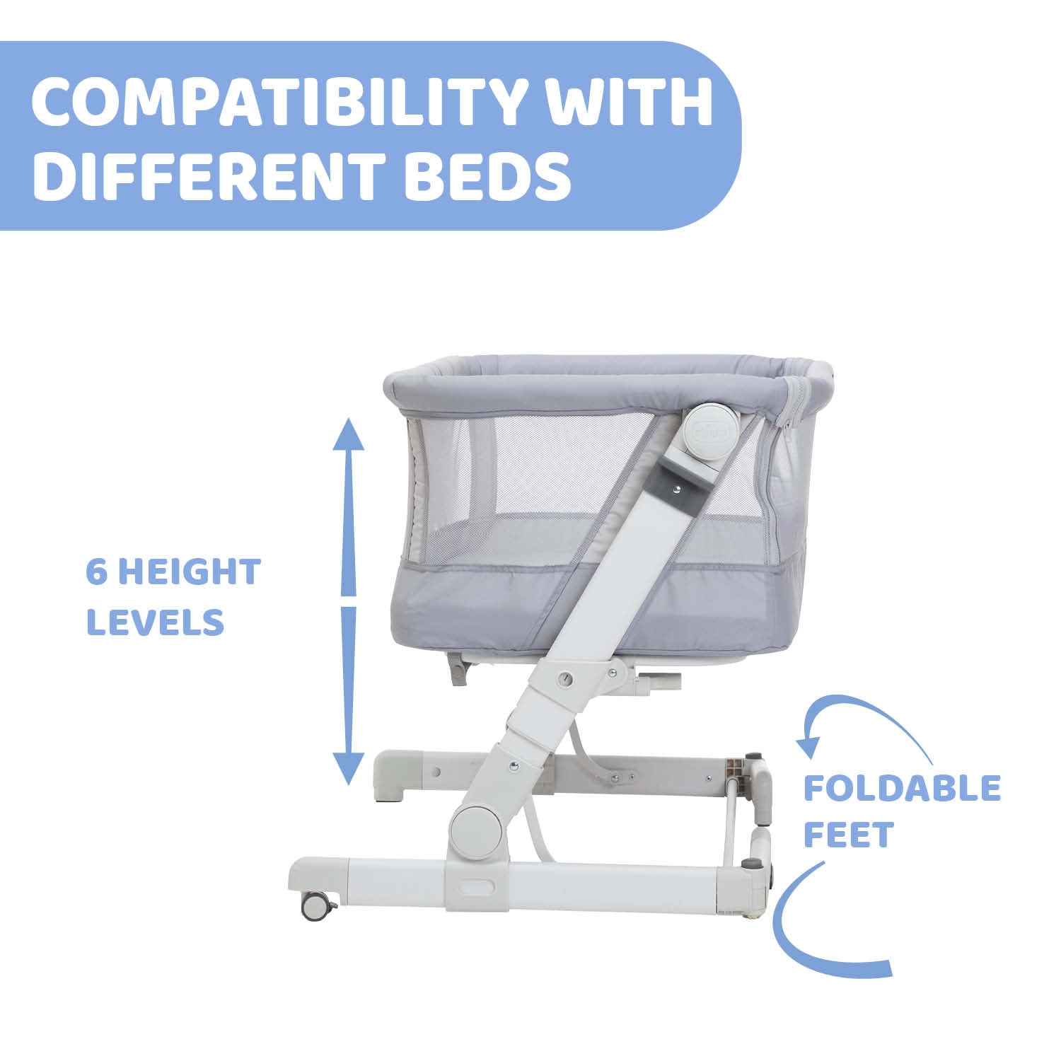 Chicco Next2Me Pop Up Co-sleeping Cot Grey Mist