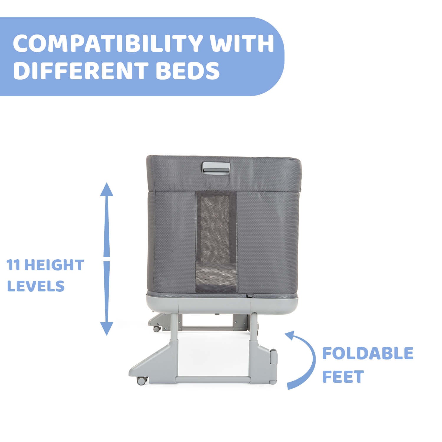 Chicco Next2Me Forever 3-in-1 Co-sleeping Cot Moon Grey