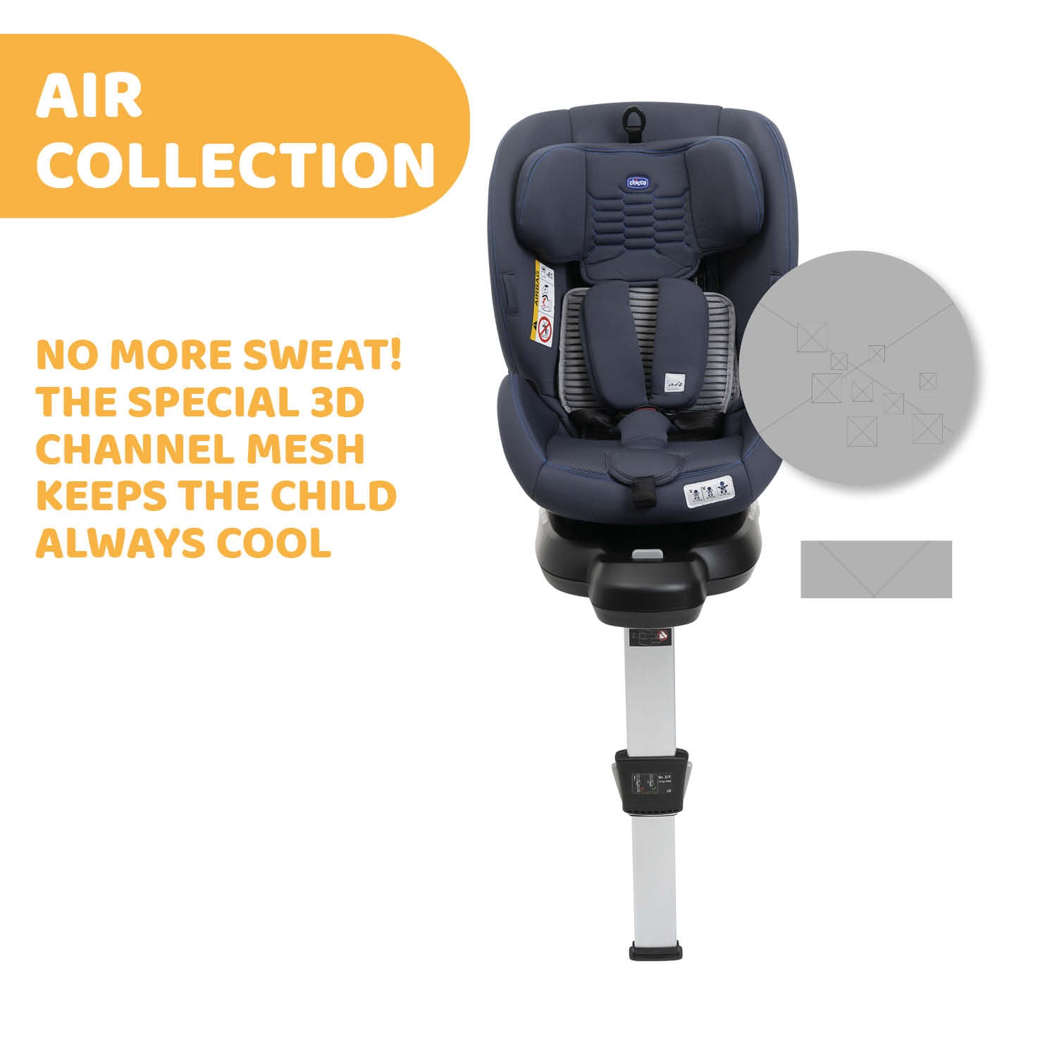 Chicco OneSeat Air All-in-One Car Seat Blue Black 04087022870000