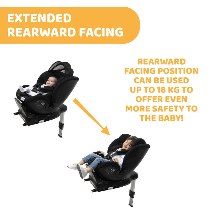 Chicco OneSeat Air All-in-One Car Seat Blue Black 04087022870000