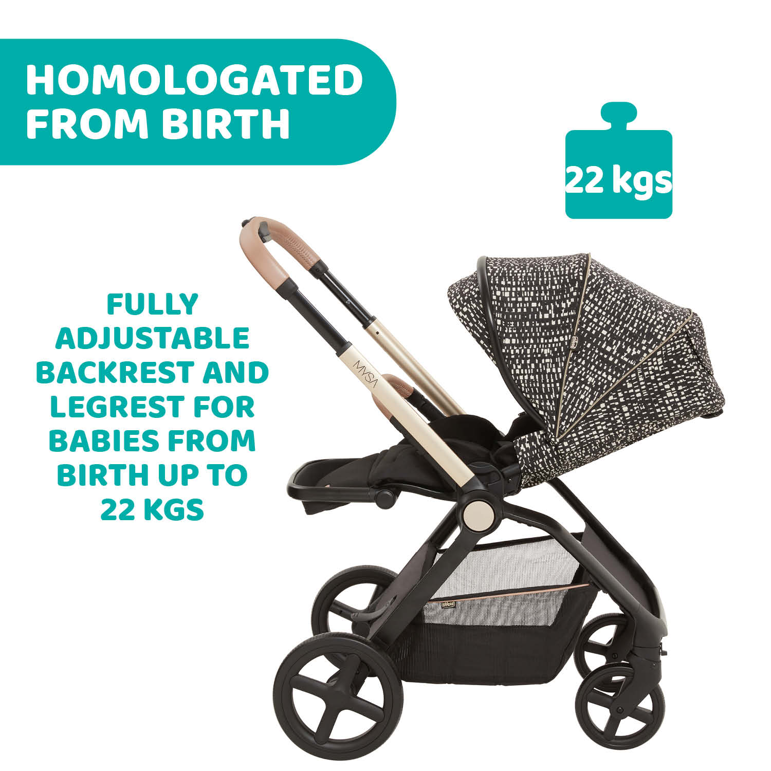 Chicco Mysa Glam Dew Re_Lux Stroller 06087026320000