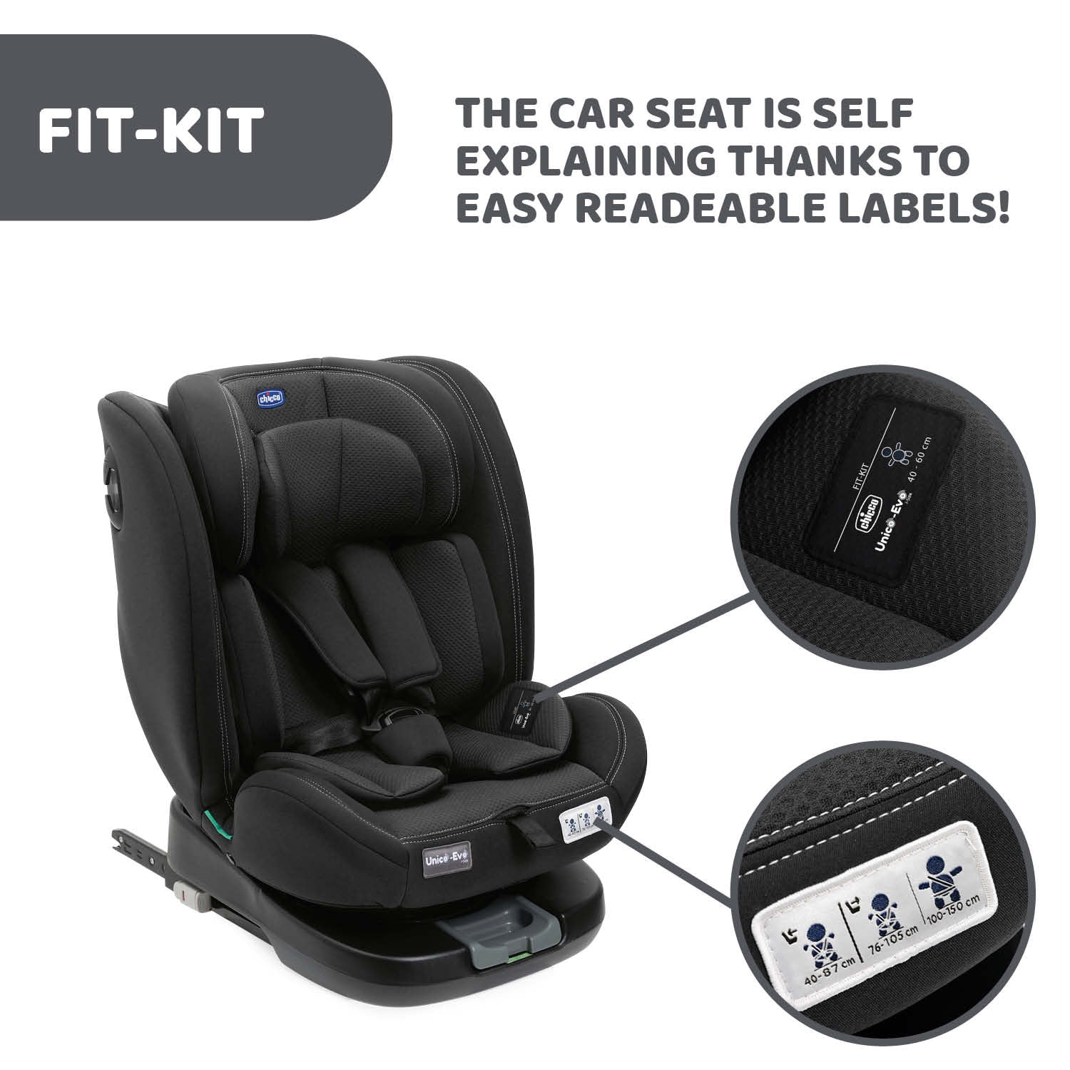 Chicco Unico Evo I-size Car Seat Black 06087030950000