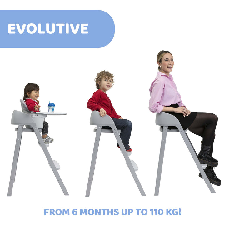 Chicco Crescendo Up Highchair Steel Cloud RE_LUX