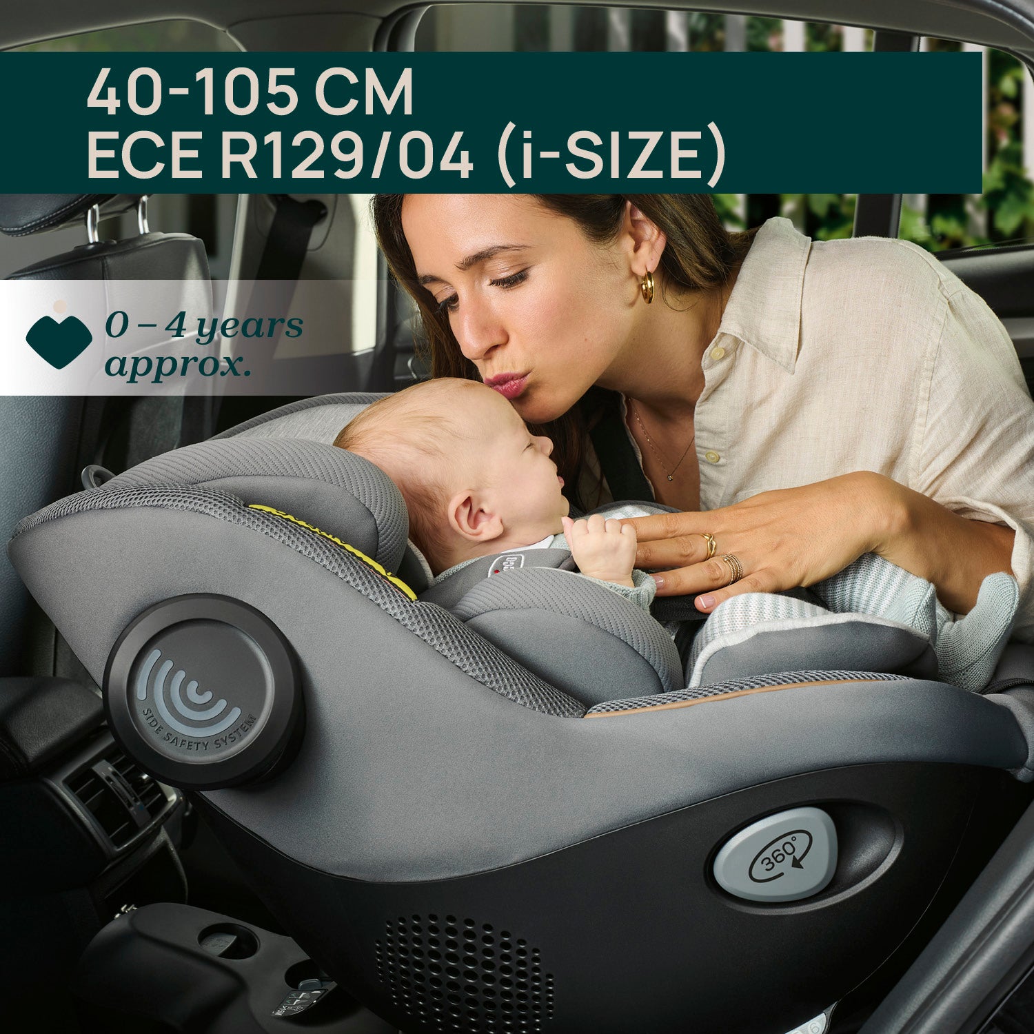 Chicco Seat105 i-Size 360 Rotating Car Seat Posh Black 04087114330000