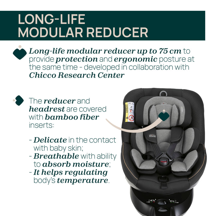 Chicco Seat105 i-Size 360 Rotating Car Seat Posh Black 04087114330000