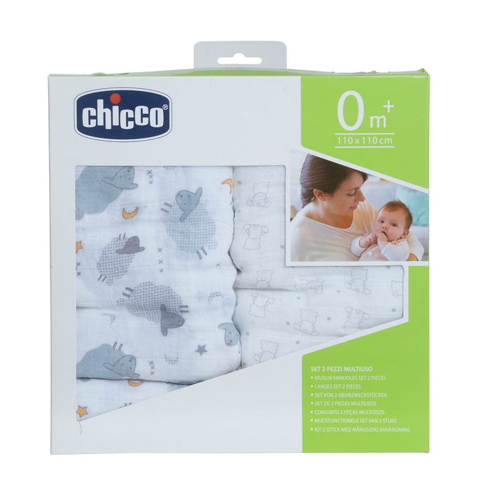 Chicco Swaddle Muslin Grey Sheep & Bear 09010991910990