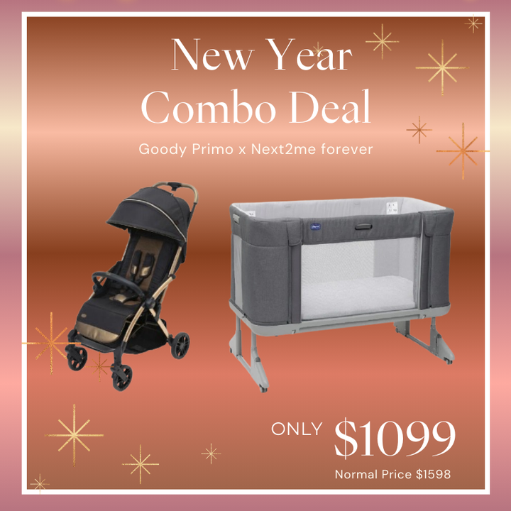 Chicco Goody Primo Stroller Next2me Forever Bundle 08087069720000+8079650610000