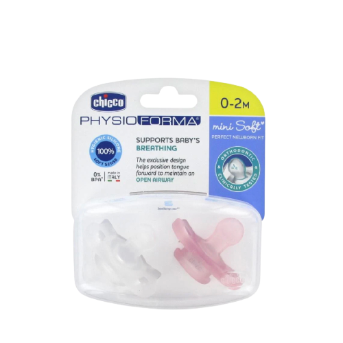 Chicco Mini Soft Silicone Soother 2PCS Girl 00073221110000