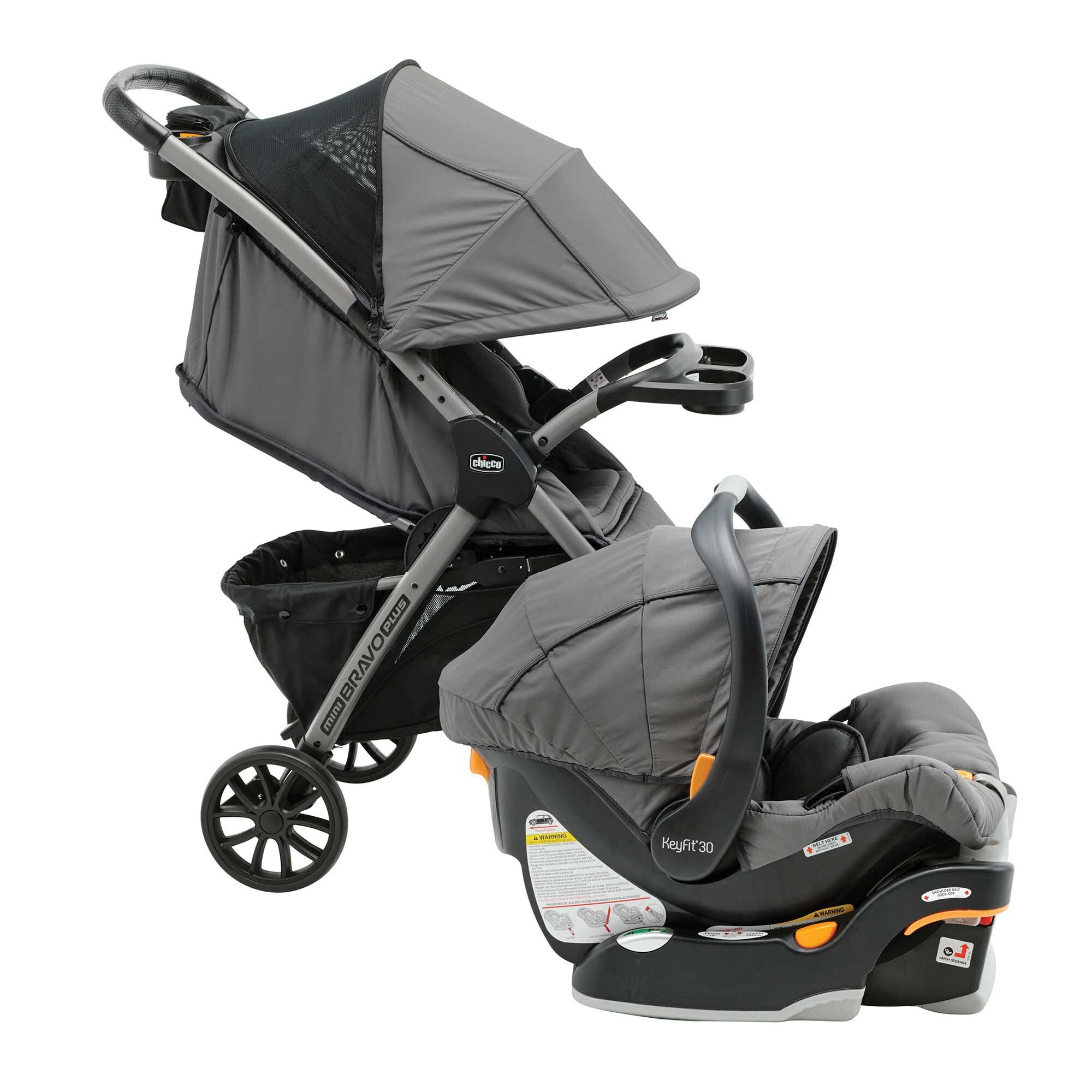 Chicco Mini Bravo Plus Travel System Slate 00079660040070