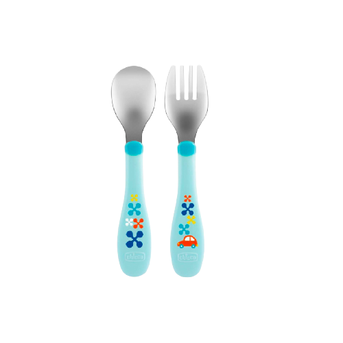 Chicco Metal Cutlery Set for Toddlers 18M+ 00016102100000