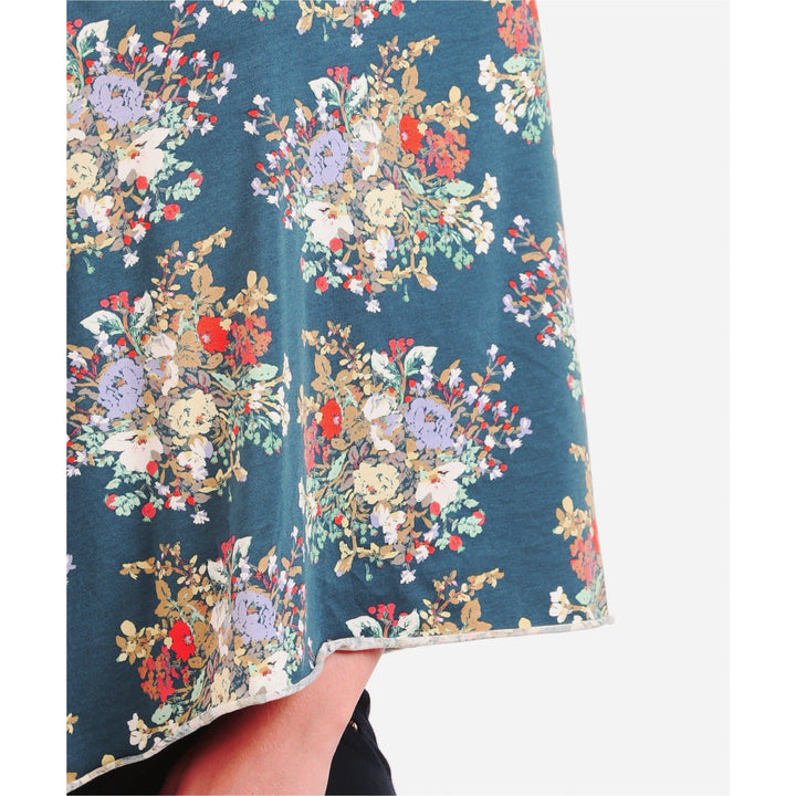 UberMums Iris Blue Floral Nursing Poncho - Modal Spandex | Little Baby.